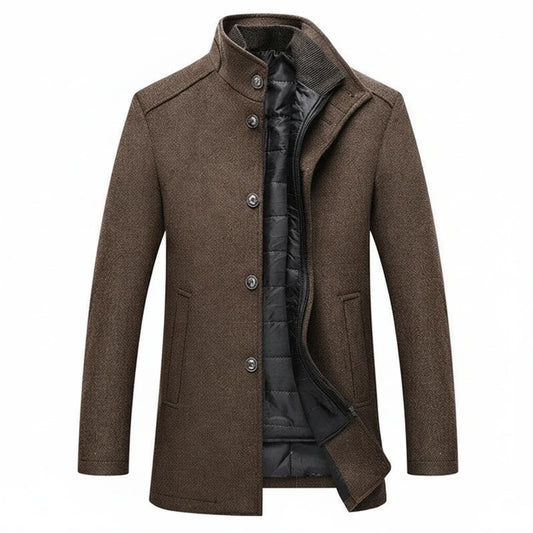 Men's Mid-Length Winter Coat Stand Collar - VibreMode
