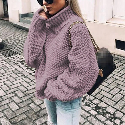 Image of Stephanie | Women's Oversized Chunky Knit Turtleneck Sweater