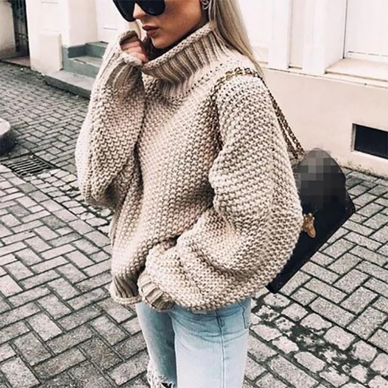 Image of Stephanie | Women's Oversized Chunky Knit Turtleneck Sweater