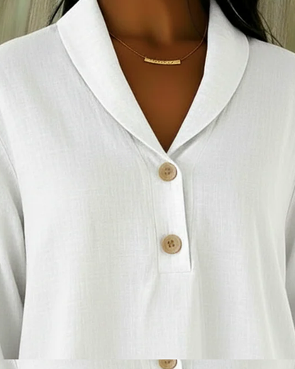 Image of Sterling | Women's V-Neck Cotton-Linen Blouse