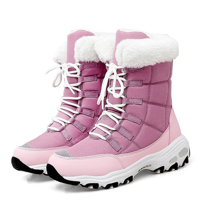 Warm Waterproof Insulated Snow Boots - Pink - VibreMode