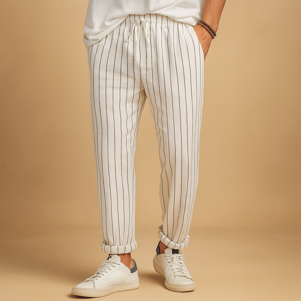 Relaxed Fit Mens Stripe Jogger Pants - VibreMode