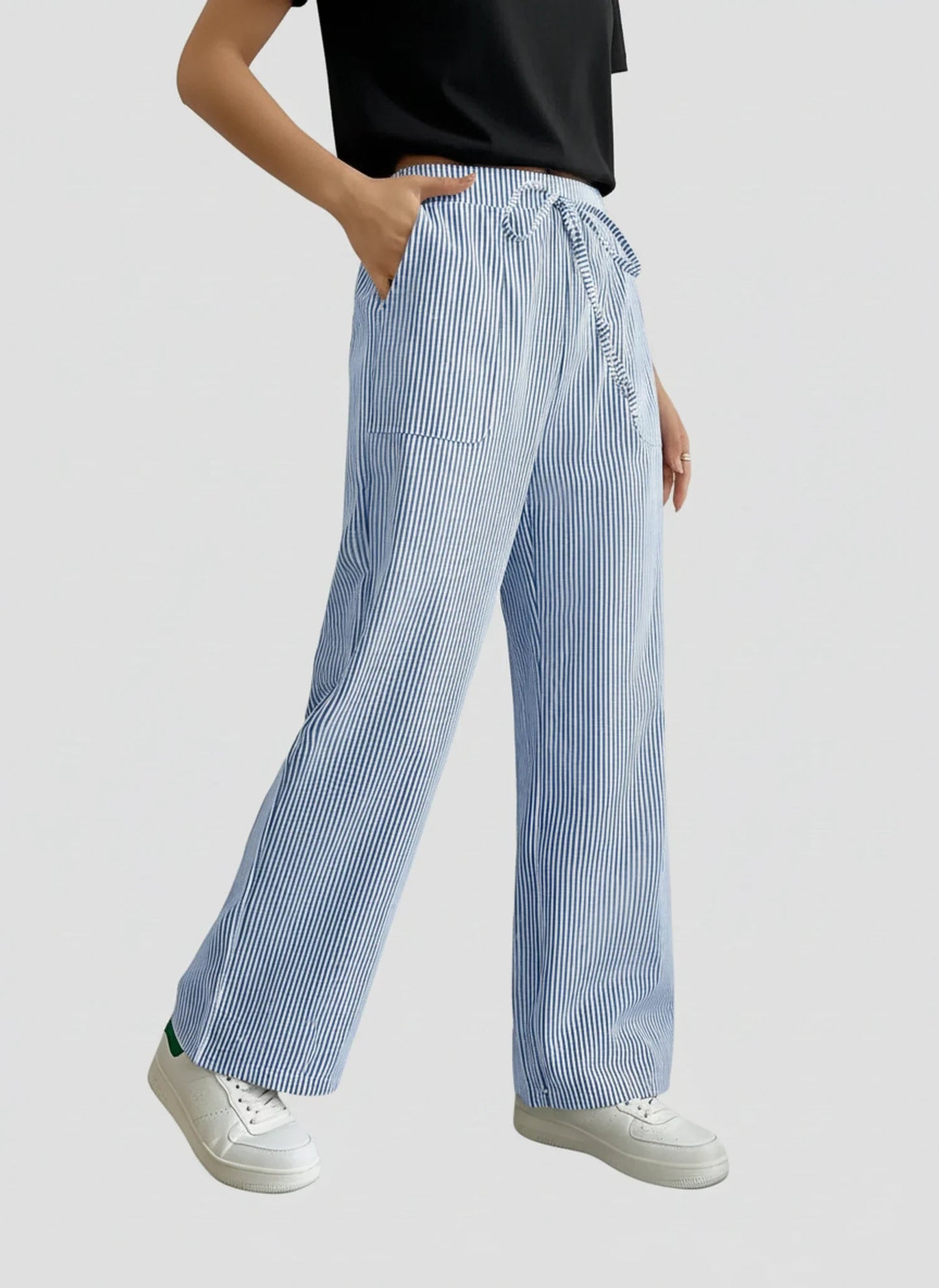 Women's Striped Wide Leg Pants