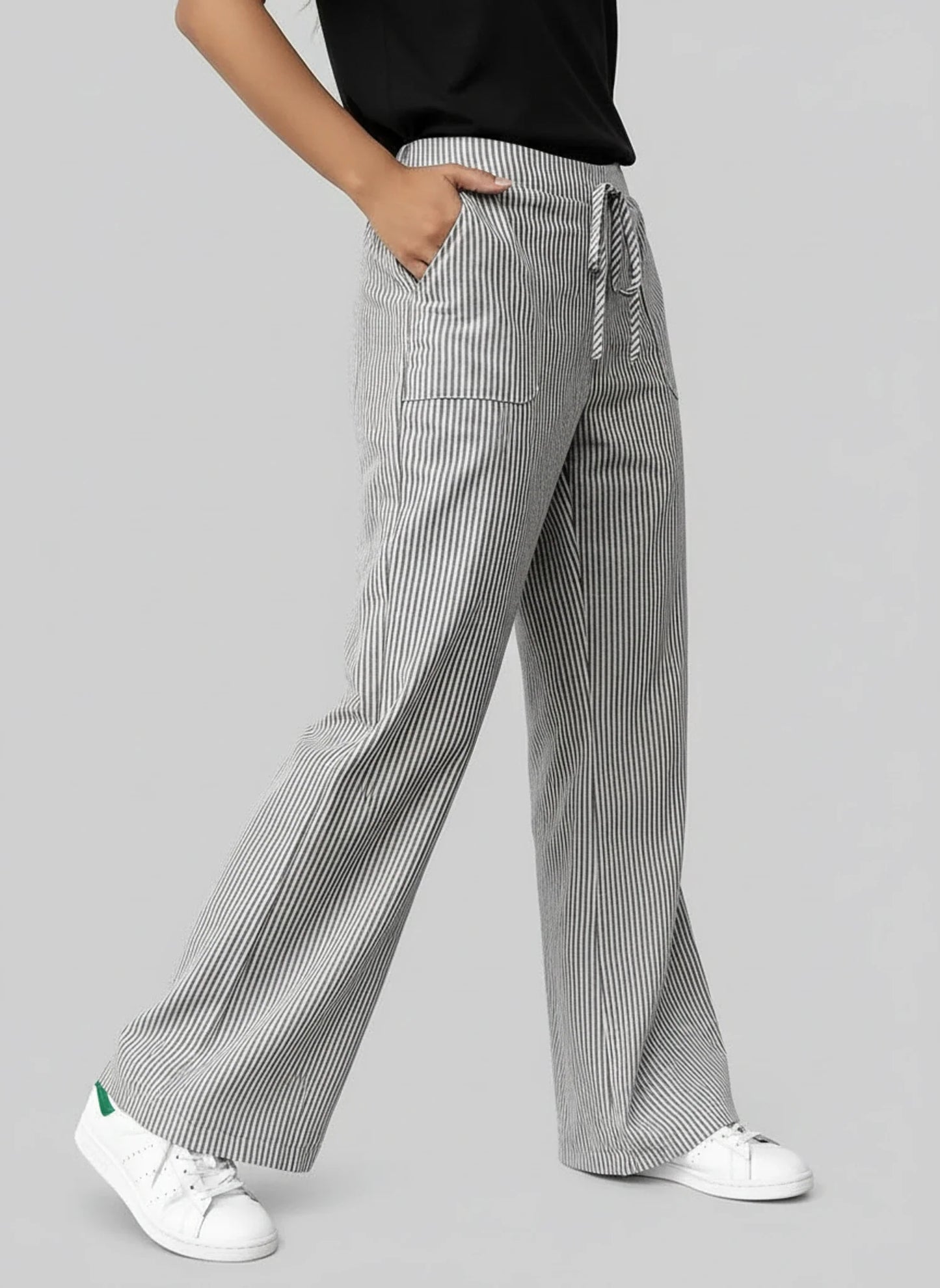 Women's Striped Wide Leg Pants