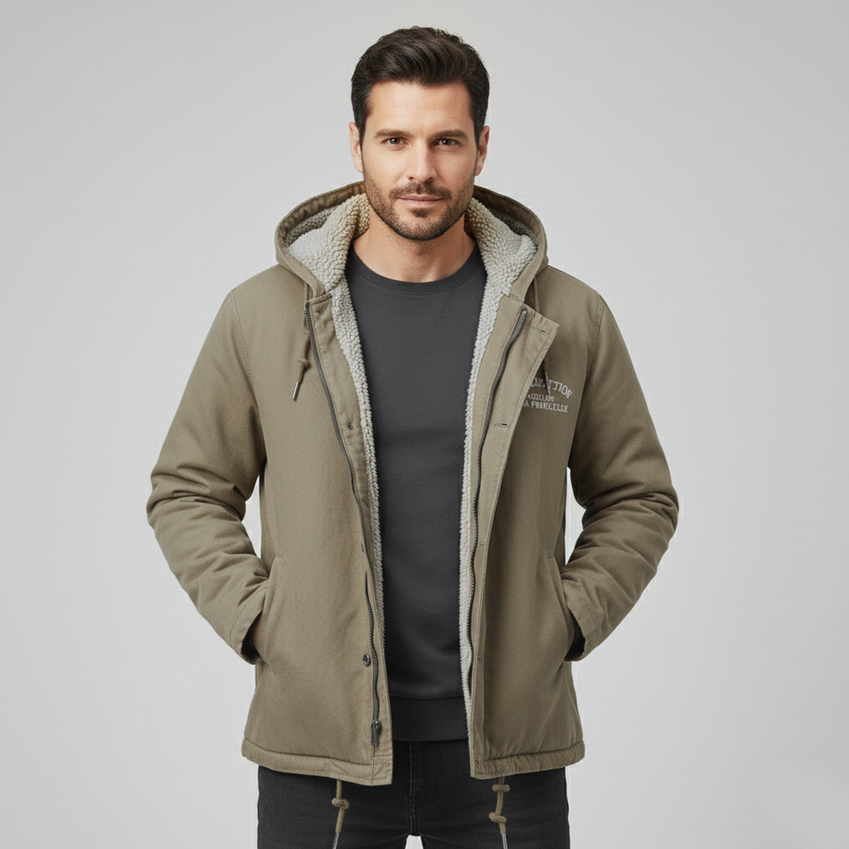 Men's Waterproof Winter Jacket Fleece Lined Padded