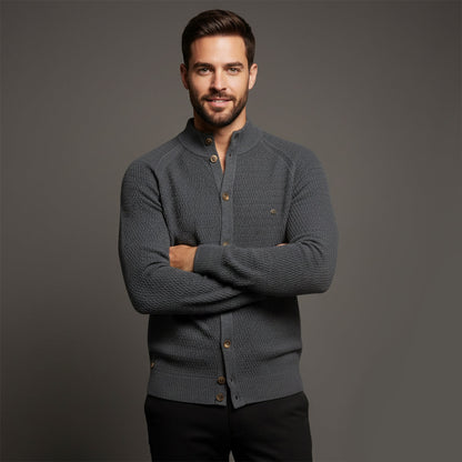 Men's Knitted Cotton Cardigan Button Up Casual