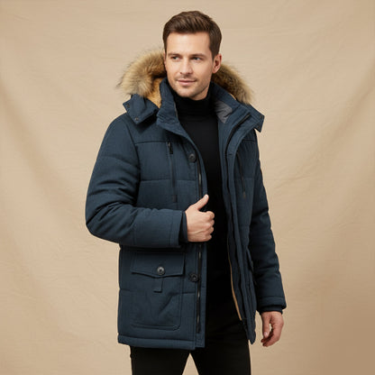 Men's Winter Parka Jacket Fleece Lining Warm