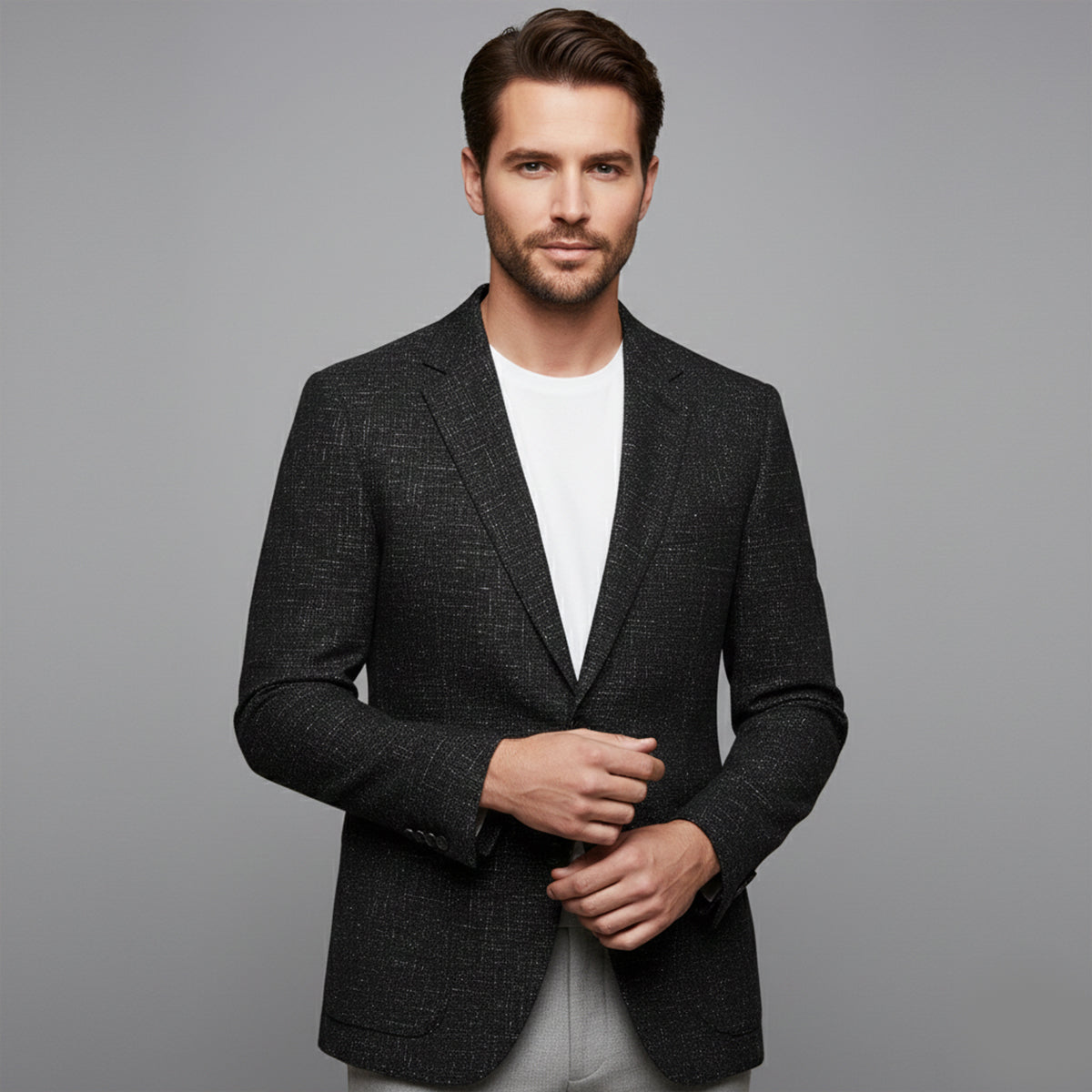 Men's Plaid Blazer Jacket Checked Double Breasted