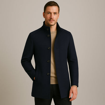 Men's Wool Blend Classic Trench Coat
