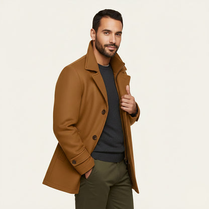 Men's Waterproof Long Jacket Adjustable Cuffs
