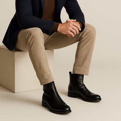 Men's Leather Chelsea Boots Handmade Black