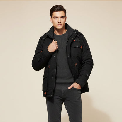 Fenwick Men's Hooded Winter Jacket Thick Plush Lining