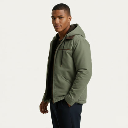 Men's Fleece Lined Hooded Jacket Winter Warm