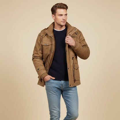 Fenwick Men's Hooded Winter Jacket Thick Plush Lining