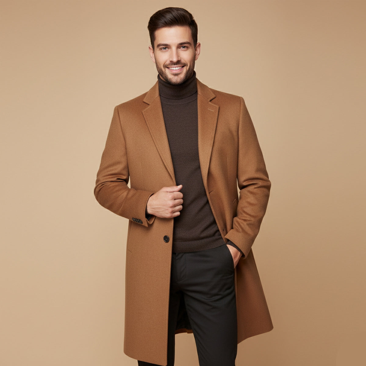Men's Longline Wool Winter Jacket