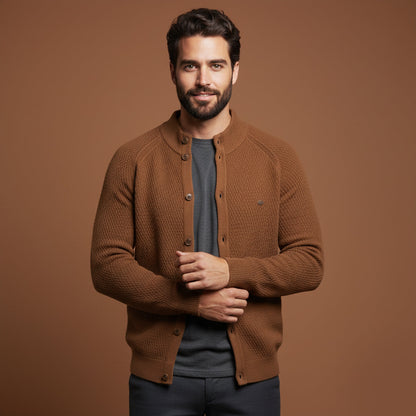 Men's Knitted Cotton Cardigan Button Up Casual