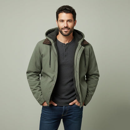 Men's Winter Fleece Lined Hooded Jacket