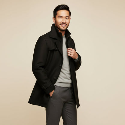 Men's Waterproof Long Jacket Adjustable Cuffs