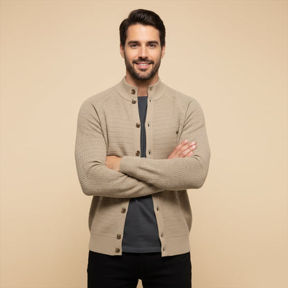 Men's Knitted Cotton Cardigan Button Up Casual
