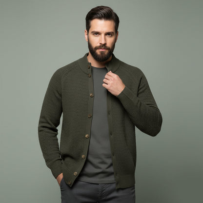 Men's Knitted Cotton Cardigan Button Up Casual