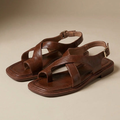 Women's Cross Strap Sandals Square Toe Block Heel