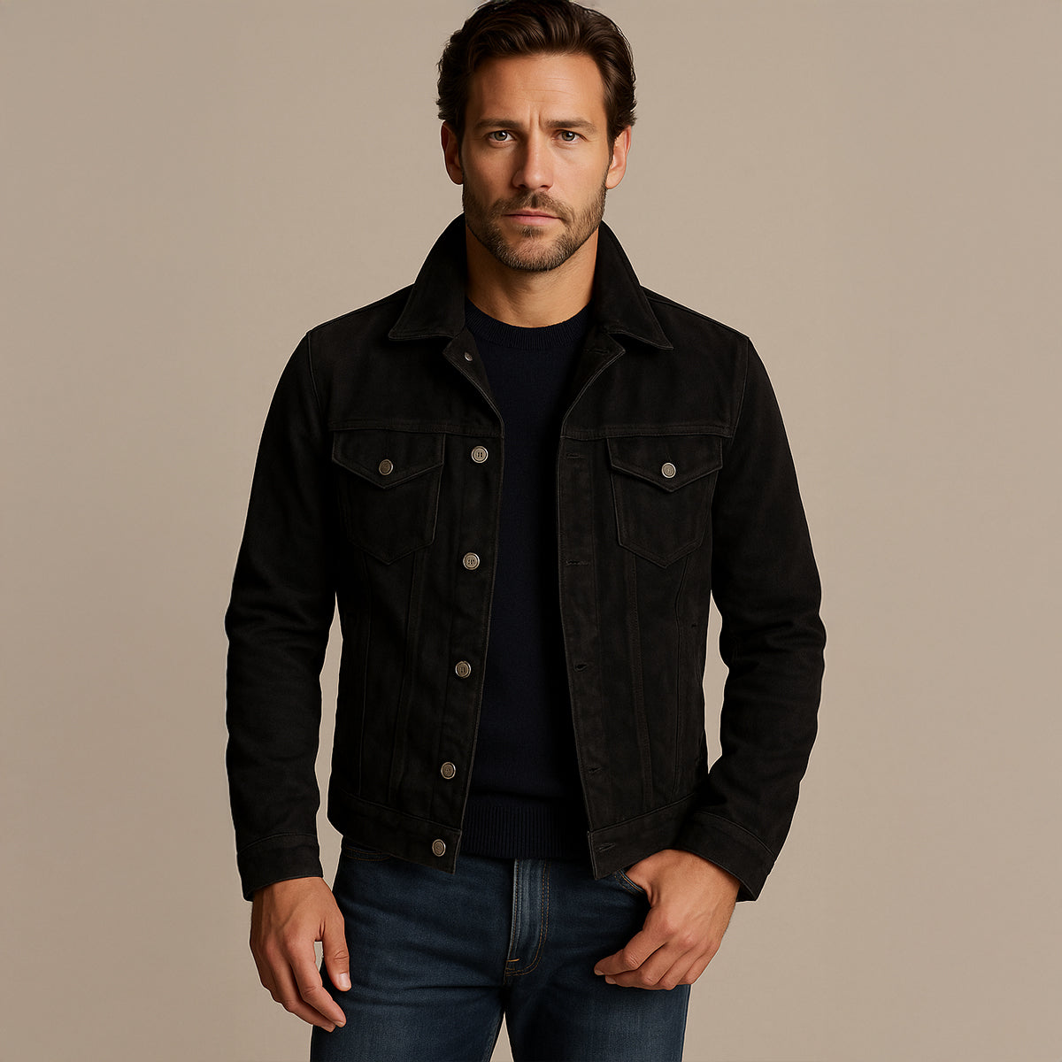Montclair Men's Suede Cargo Jacket Lightweight Brown