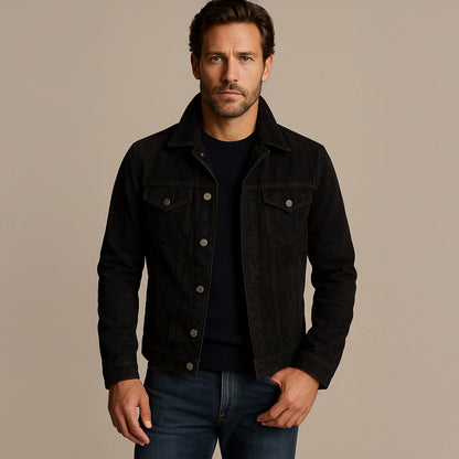Montclair Men's Suede Cargo Jacket Lightweight Brown