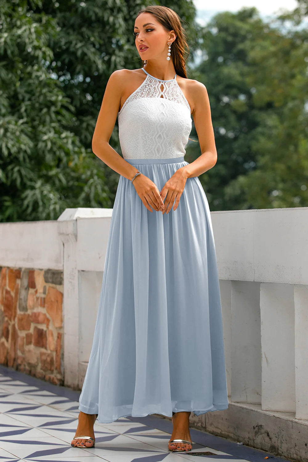 Elegant Ladies Halter Neck Maxi Dress