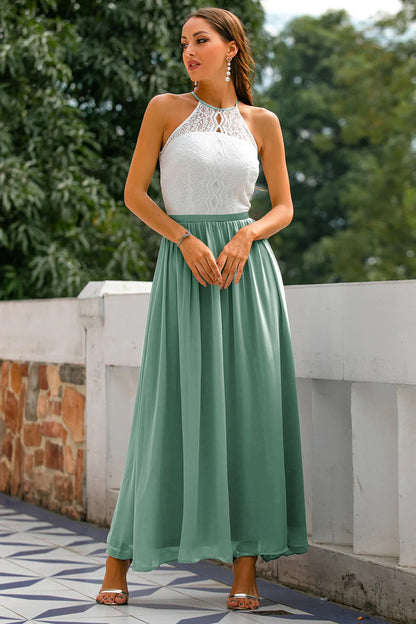 Elegant Ladies Halter Neck Maxi Dress