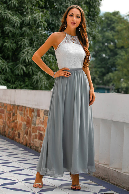 Elegant Ladies Halter Neck Maxi Dress