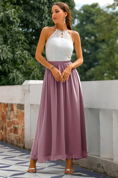 Elegant Ladies Halter Neck Maxi Dress