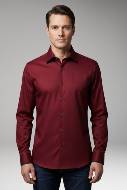 Men's Long Sleeve Dress Shirt Cotton Button Down