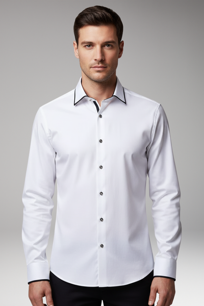 Men's Long Sleeve Dress Shirt Cotton Button Down