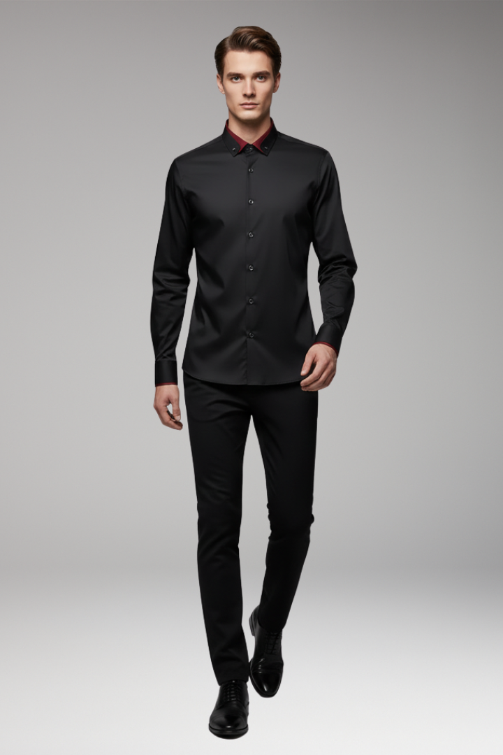 Men's Long Sleeve Dress Shirt Cotton Button Down
