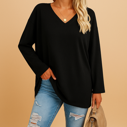 Comfortable Round Neck Ladies Summer Top - VibreMode