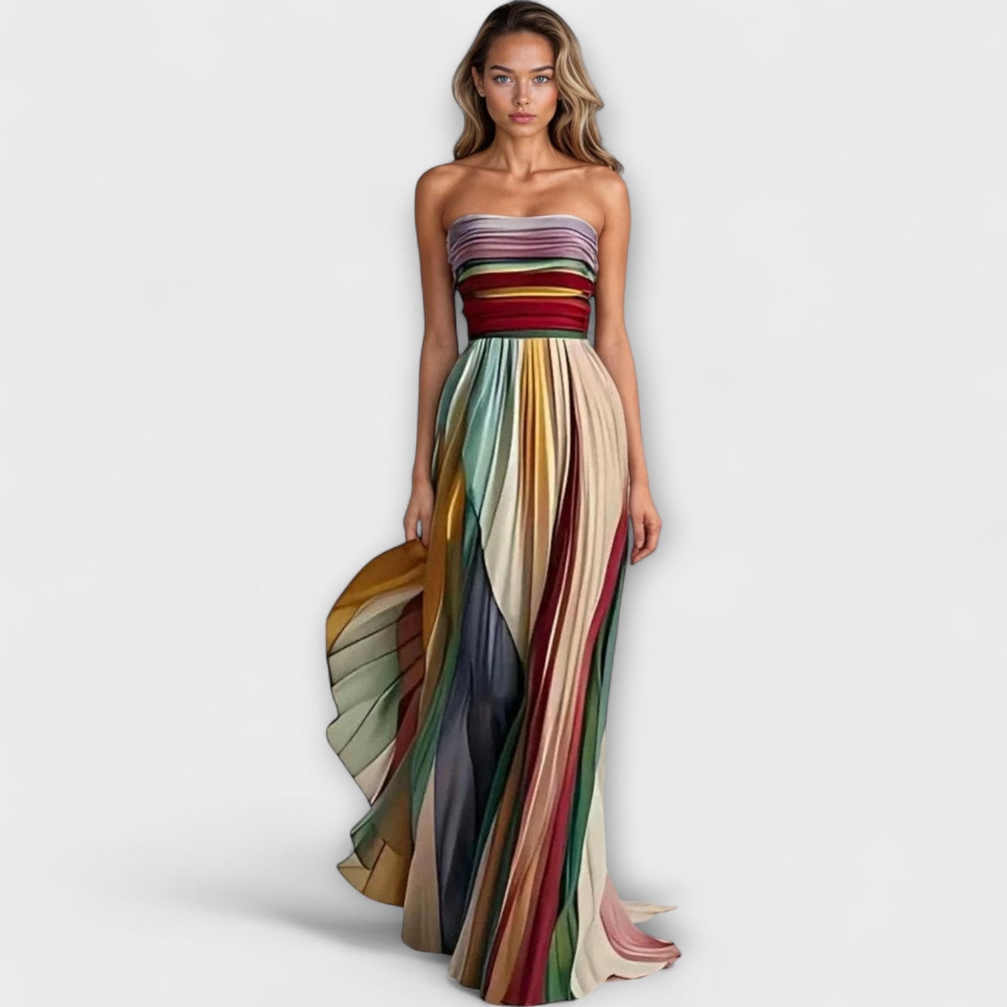 Elegant Ladies Floral Off Shoulder Maxi Dress - VibreMode