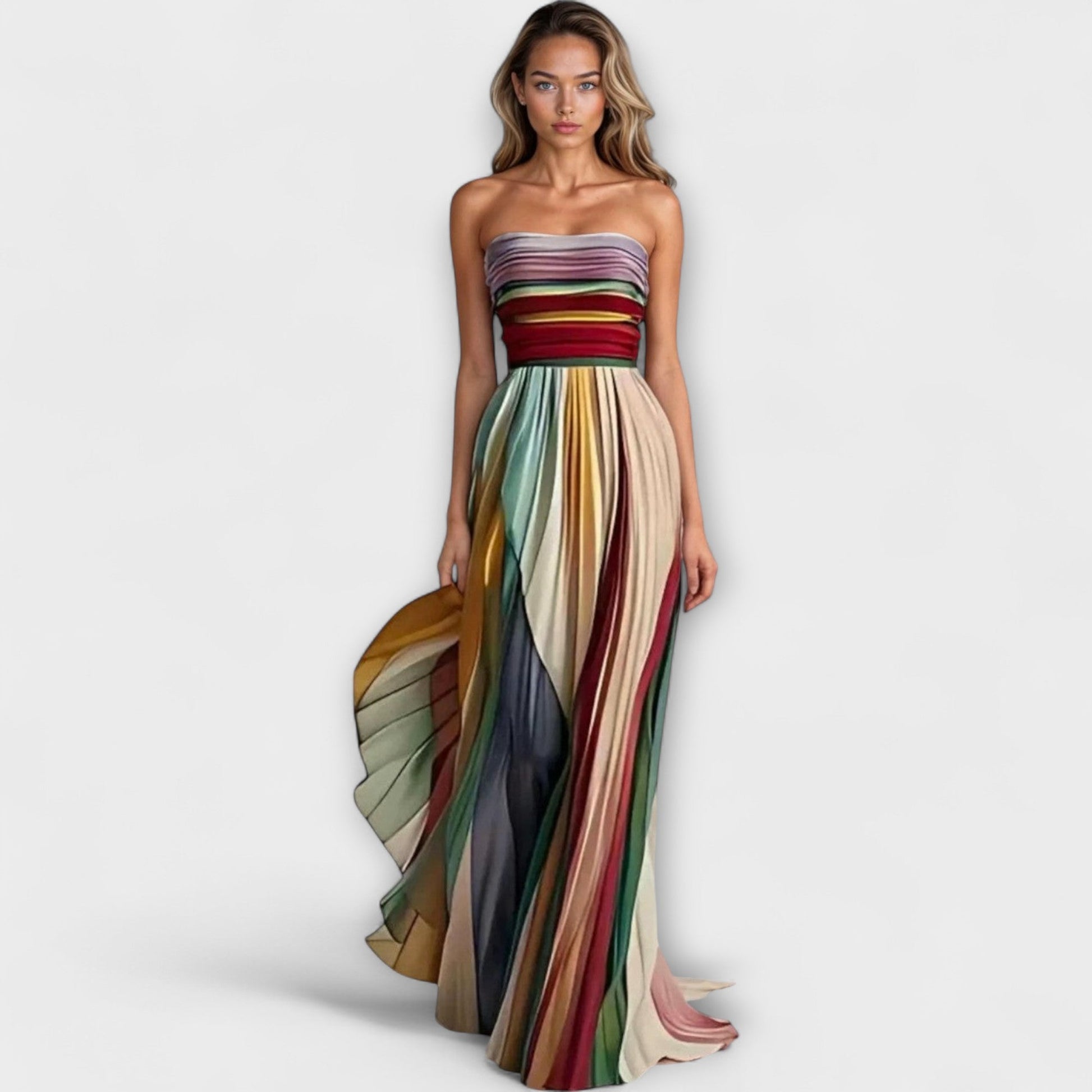 Elegant Ladies Floral Off Shoulder Maxi Dress - VibreMode