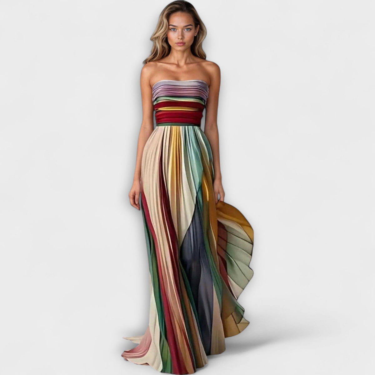 Elegant Ladies Floral Off Shoulder Maxi Dress