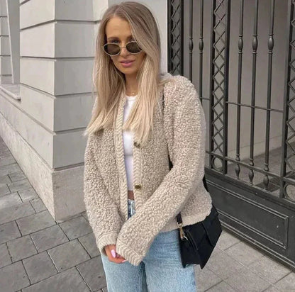 Women's Relaxed Fit Cardigan Button Front - VibreMode