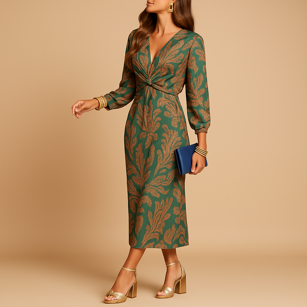 Women’s sustainable A-line dress with a flattering fit and minimalist design, perfect for casual, office, and formal occasions in any season.