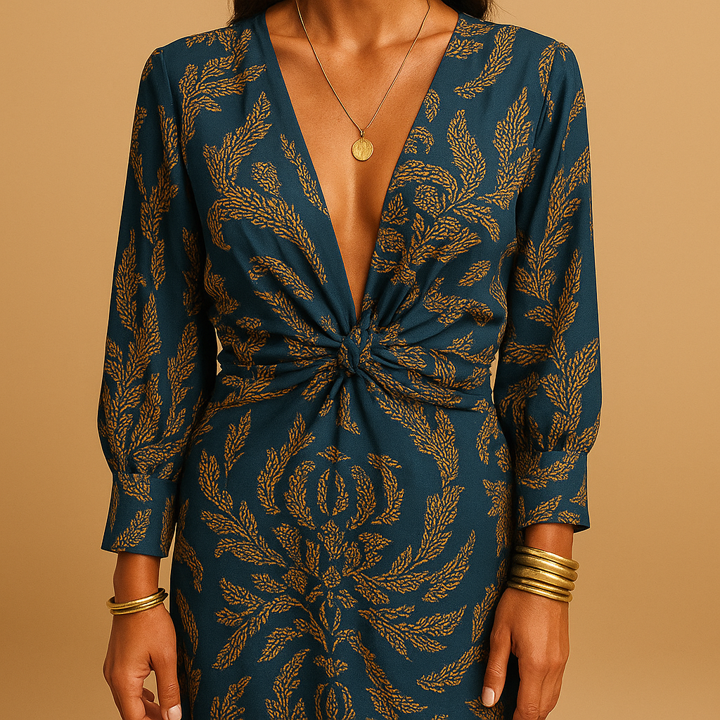 Sustainable luxury A-line dress for women made from breathable cotton blend, ideal for office, casual, and formal occasions year-round.