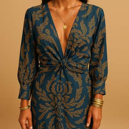 Sustainable luxury A-line dress for women made from breathable cotton blend, ideal for office, casual, and formal occasions year-round.