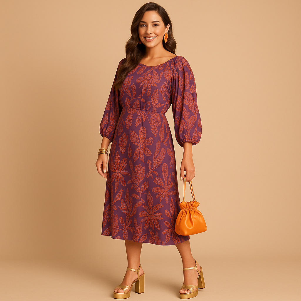 Sustainable luxury A-line dress for women made from breathable cotton blend, ideal for office, casual, and formal occasions year-round.