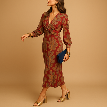 Sustainable luxury A-line dress for women made from breathable cotton blend, ideal for office, casual, and formal occasions year-round.