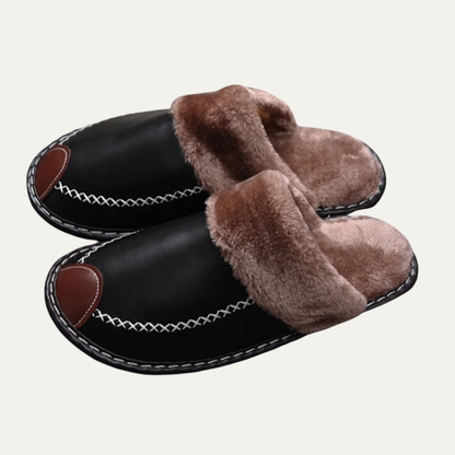 Men's Fleece Lined House Shoes Warm Winter Slippers - VibreMode