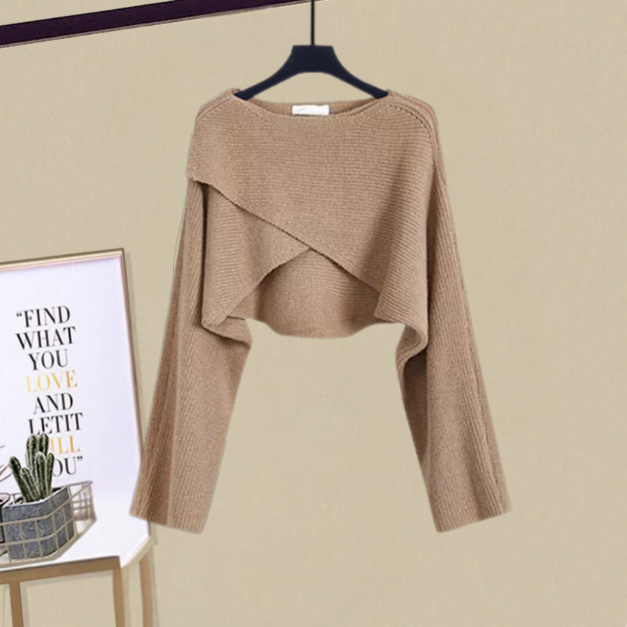 Women's Cardigan Set Cropped Sleeveless Midi