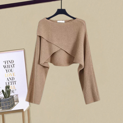 Women's Cardigan Set Cropped Sleeveless Midi