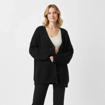 Women's Oversized Ribbed Cardigan Sweater
