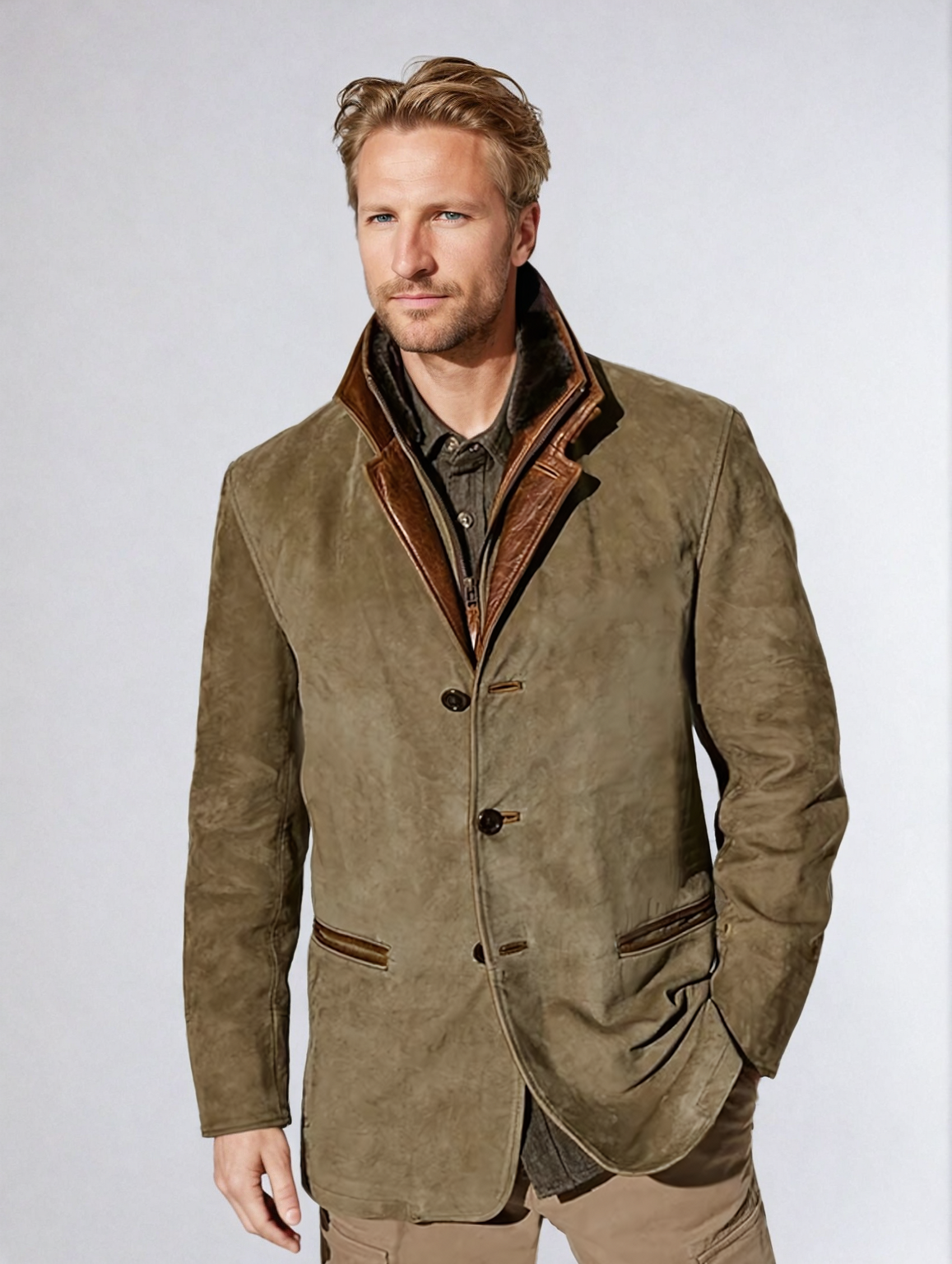 Men's Vintage Style Leather Jacket - VibreMode