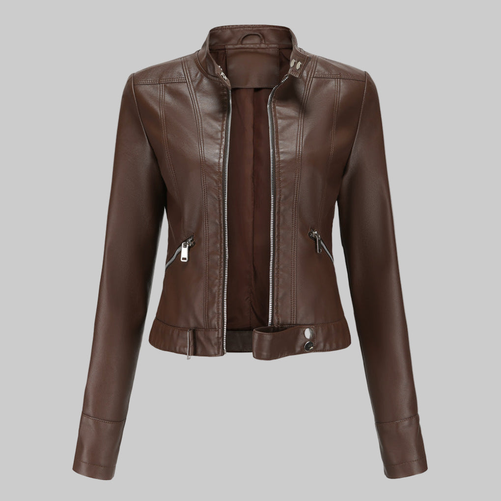 Women's Leather Jacket Elegant Outerwear